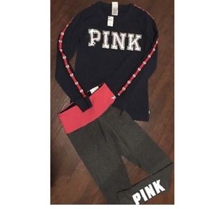 Vs pink outfit red and black